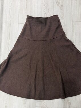 *FREE WITH BUNDLE* Brown Knit A-Line Midi Skirt